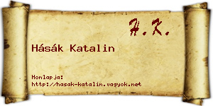 Hásák Katalin névjegykártya